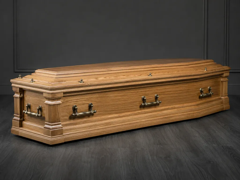 Solid oak casket
